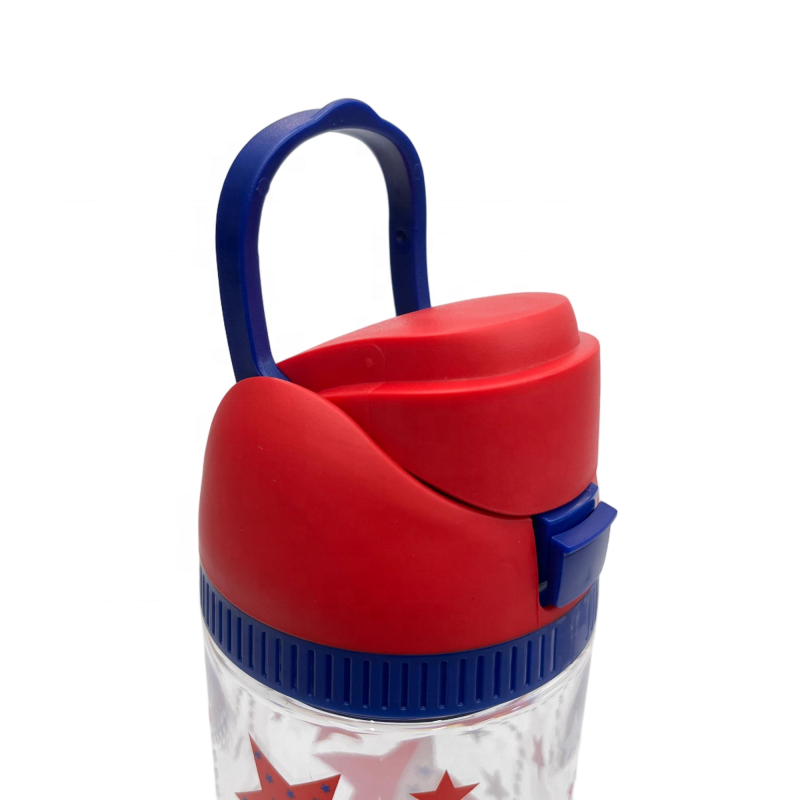 26oz 800ml BPA-Free Transparent Children Leakproof Plastic Sports Water Bottle with Portable Handle Reusable Outdoor Bottle