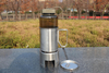 Stainless Steel Insulated Camping Mug with Foldable Handle Leak Proof Lid for Hot Coffee Travel Durable Metal Camping Cup