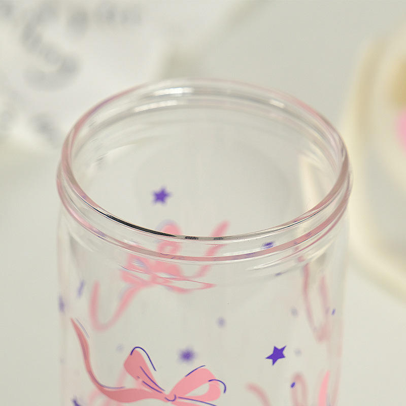 750ml 500ml BPA Free Custom Logo Clear Plastic Coffee Boba Tea Cups Straw Cup with Sealable Lid And Handle